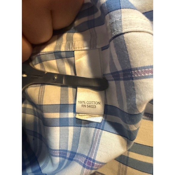 Banana Republic Non-Iron Slim Fit Mens Large Plaid Dress Shirt Cotton - Picture 5 of 9